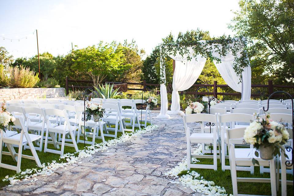 Ceremony with greenery