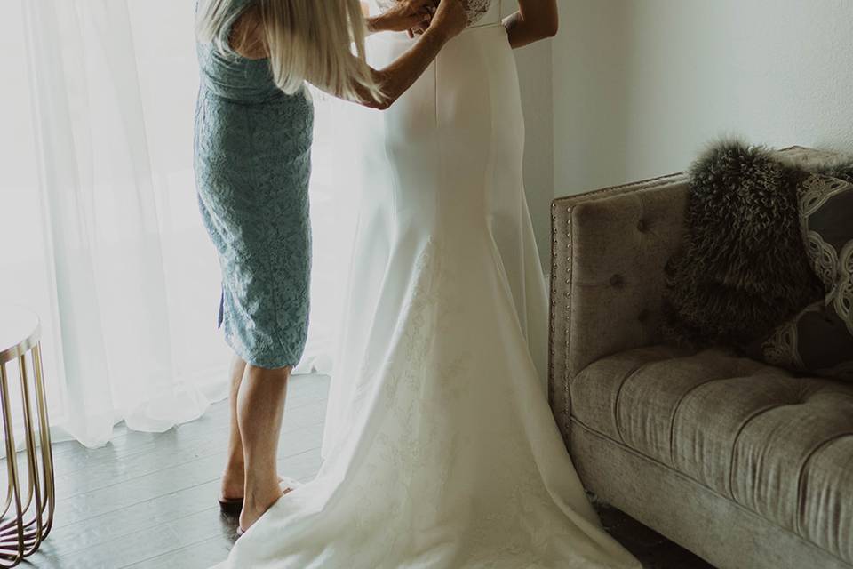 Bride and her mother