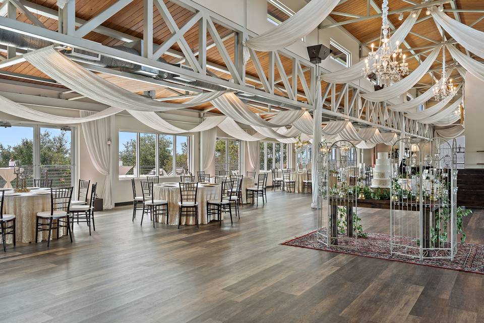 Ballroom with cake table