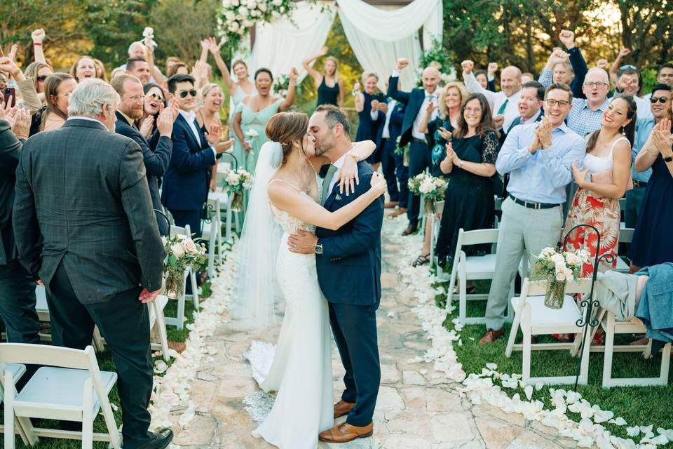 Ceremony exit kiss