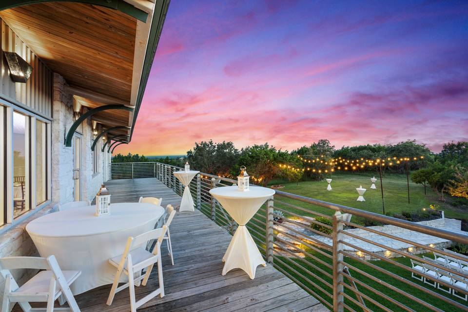 Balcony view at sunset