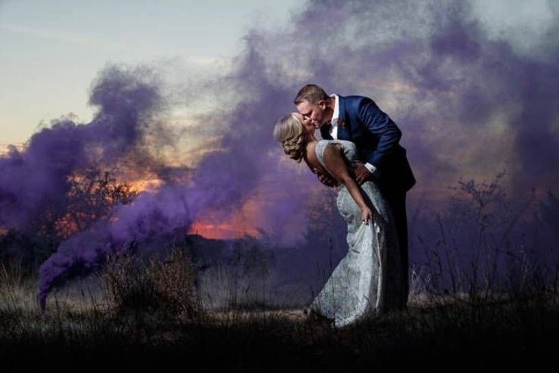 Smoke bombs at Sunset