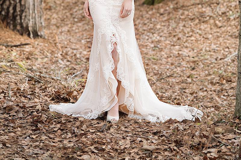 6459	<br>	A V-neck fit and flare gown with the perfect lace details. Sequined lace appliques over Chantilly lace, laser cut top stitched lace, a deep illusion back, and finished hem lace create this gorgeous gown.