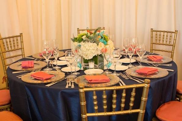 Table set up with centerpiece