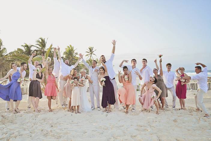 Jump shot in the beach