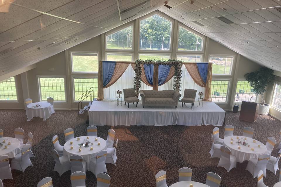 White, Blue & Gold Wedding
