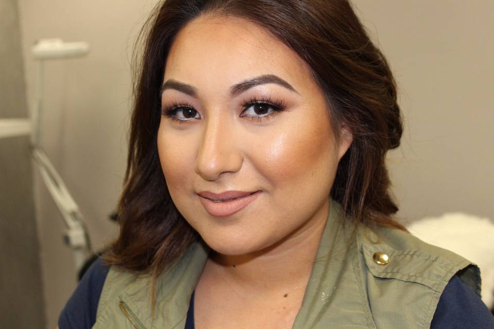 Eye, contour, and eyebrows