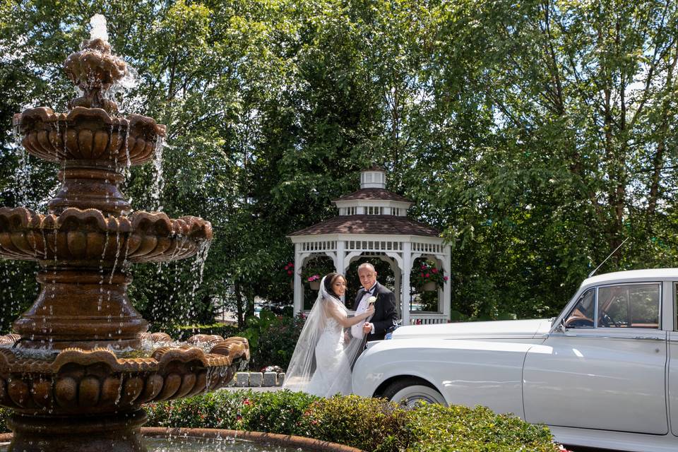 Beside the water fountain