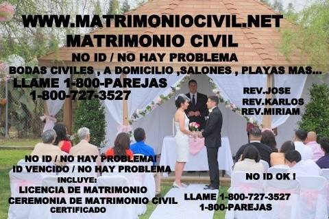 MATRIMONIO CIVIL 1-800-PAREJAS