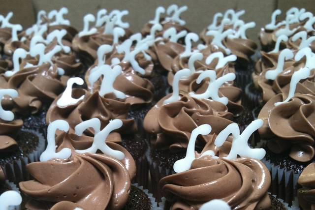 Close up of the monogrammed cupcakes
Wedding date - May 2013, Stamford, CT