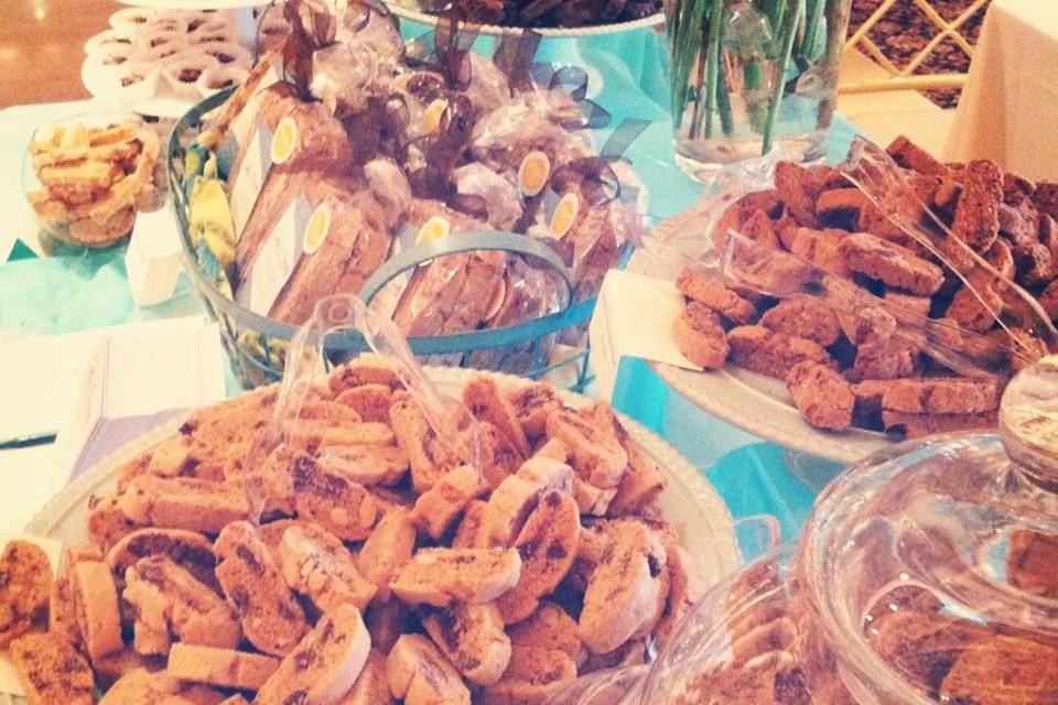 Our mini biscotti make the perfect favor for any event!
They also make the perfect addition to any dessert table - dipped in your chocolate fountain, or just along side a cup of coffee, these little bites are just perfect!