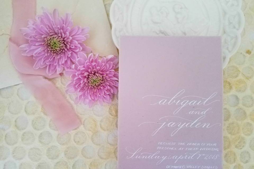 Mauve invitations