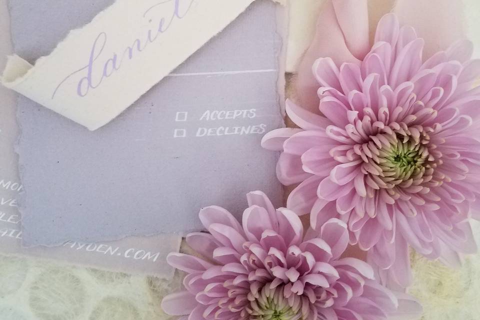 Mauve invitations