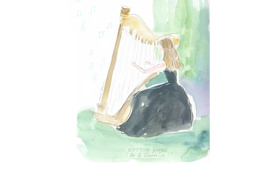 Harpist- Live Painting