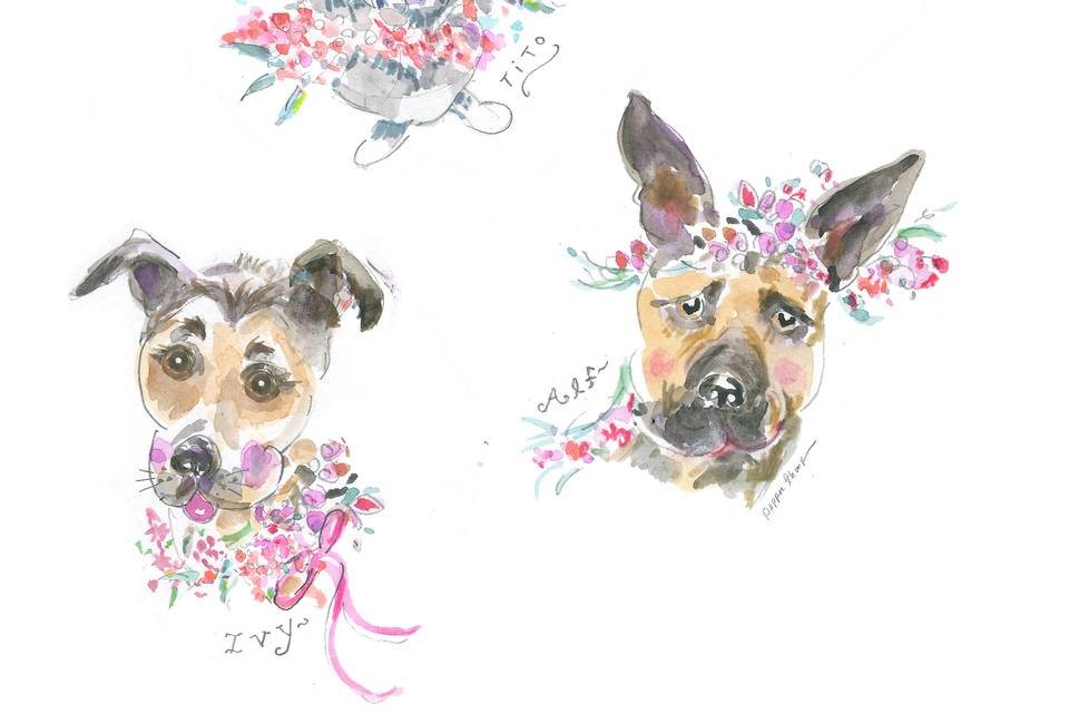 Doggie Wedding Art