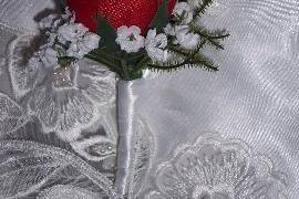 Red Single Rose Boutonniere