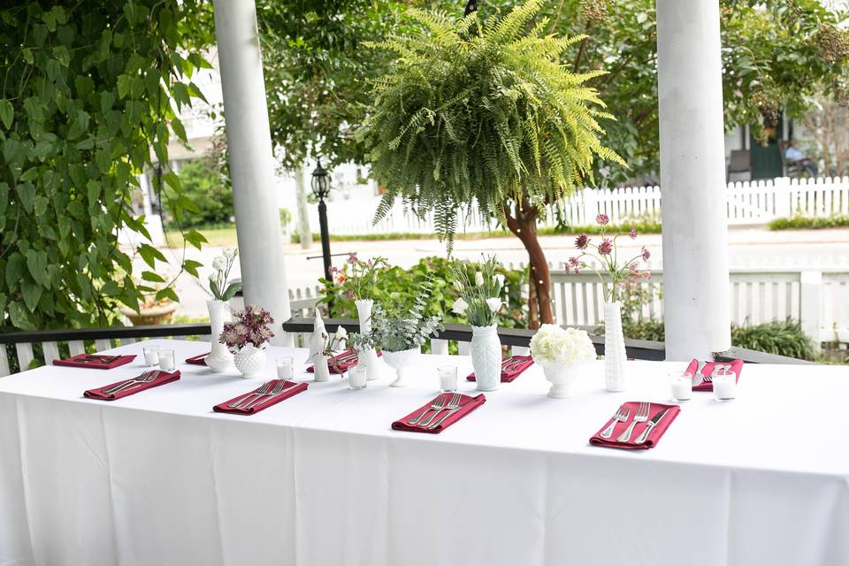 Cake Table on Garden Deck