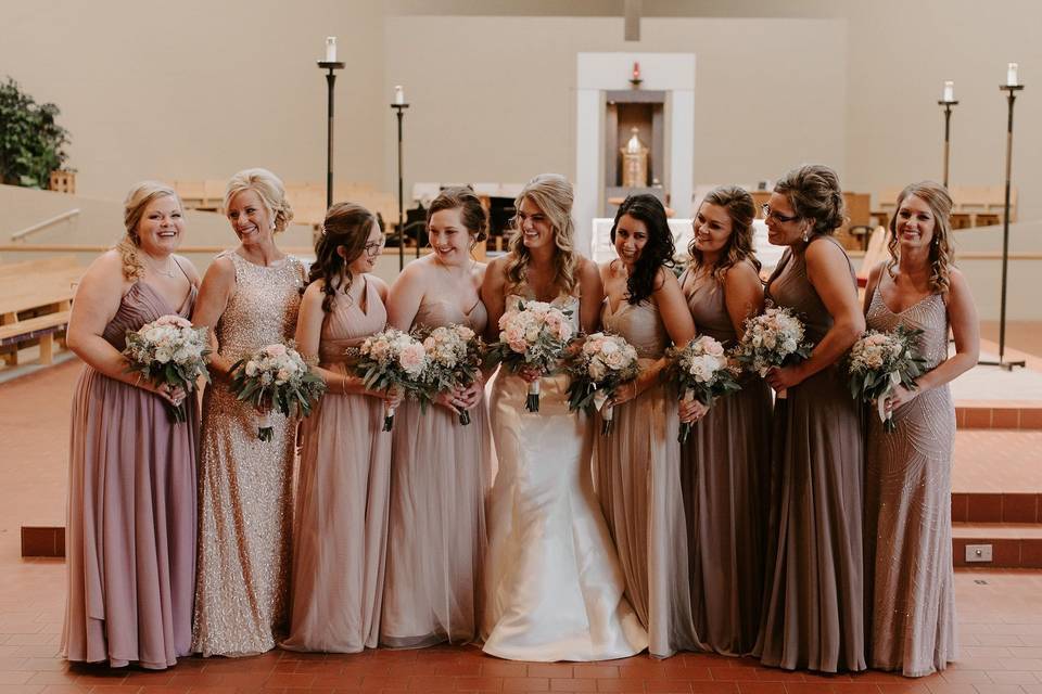 Bride and Bridesmaids