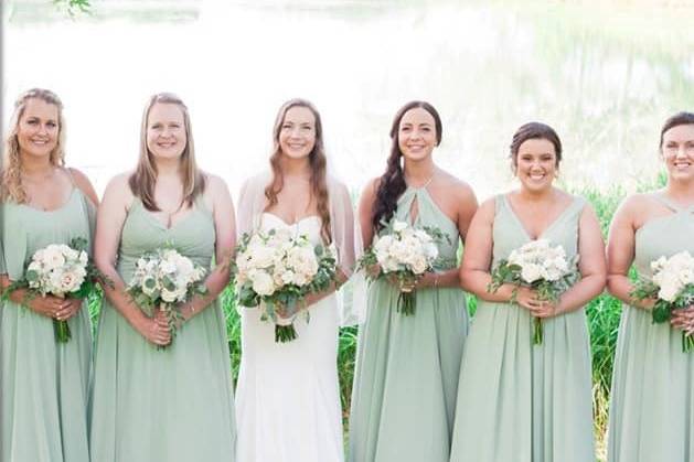 Bride and Bridesmaids