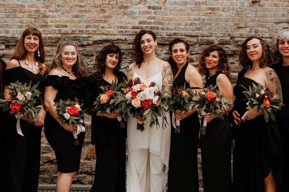 Bride and Bridesmaids