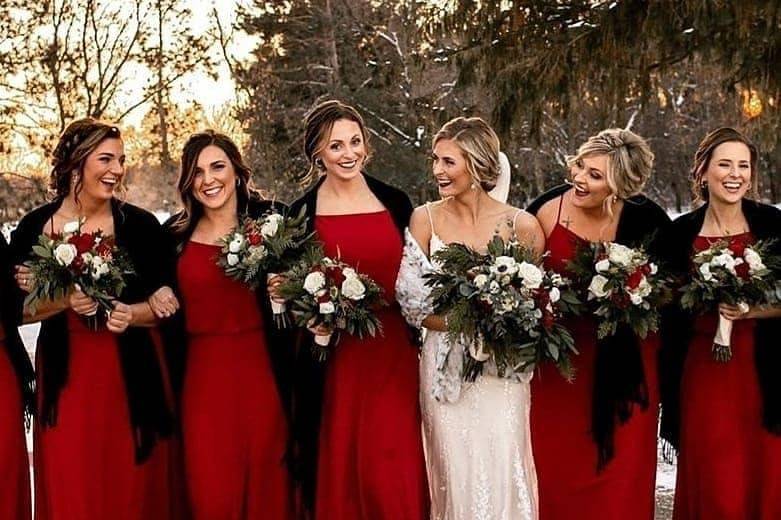 Bride and Bridesmaids