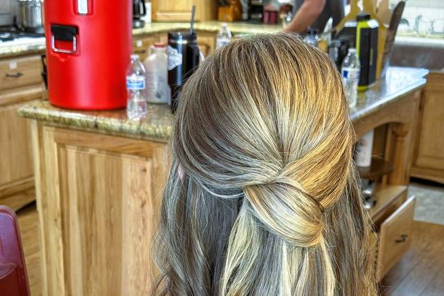 Wrapped Half Up Hair