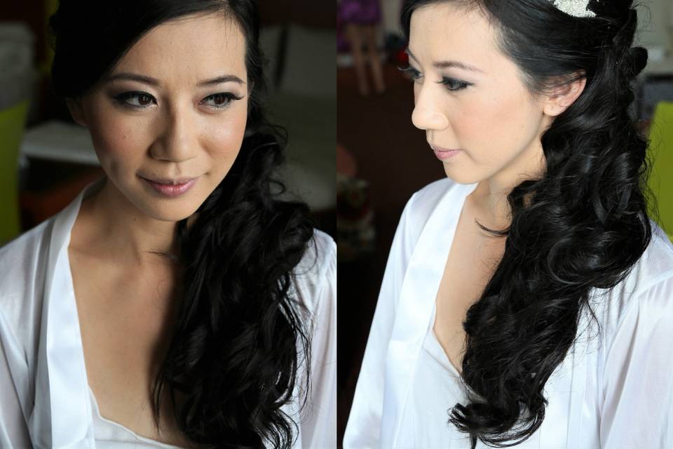 Asian Bride Side Ponytail Hair