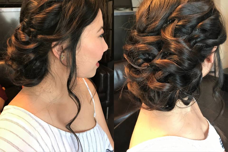 Asian Bridal Low Bun Updo Hair