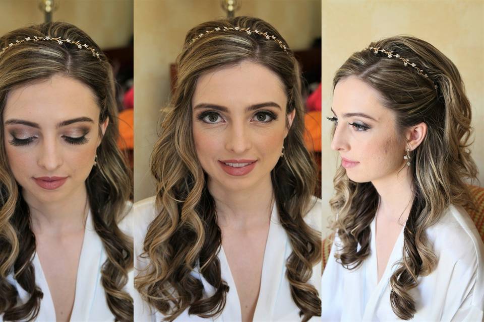 Down Do Bridal Headband Hair