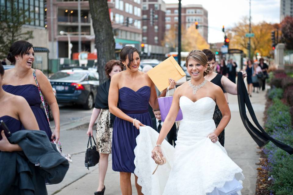 Brittany and Spencer's Chicago, Illinois wedding in the Loop Downtown and on the campus of Loyola University along Lake Michigan | Bridal Party