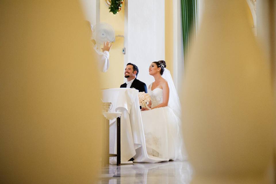 Maria and Julian's destination wedding at the Cathedral of Old San Juan in San Juan, Puerto Rico. Reception at Casa de Olimpica | Ceremony