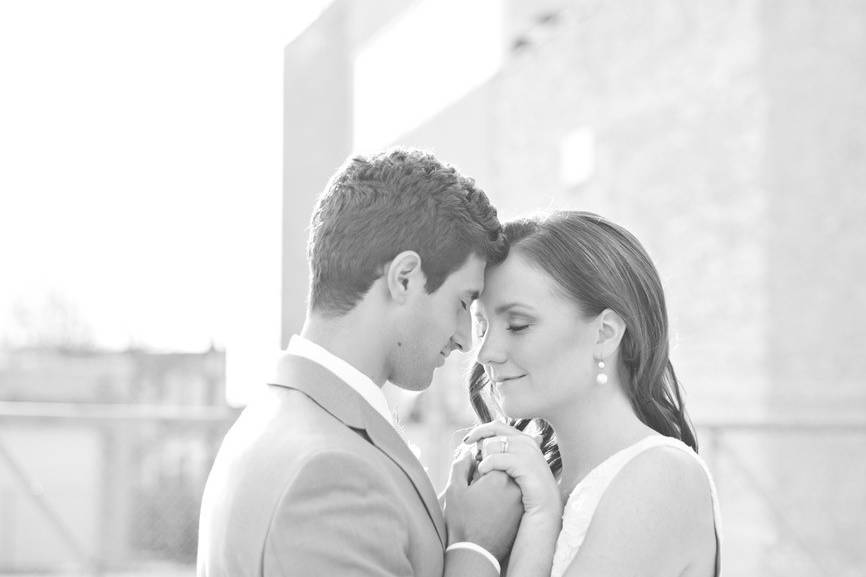 Cara and James bridal test shoot in the West Loop of Chicago, Illinois | Couples Portraits | Black and White