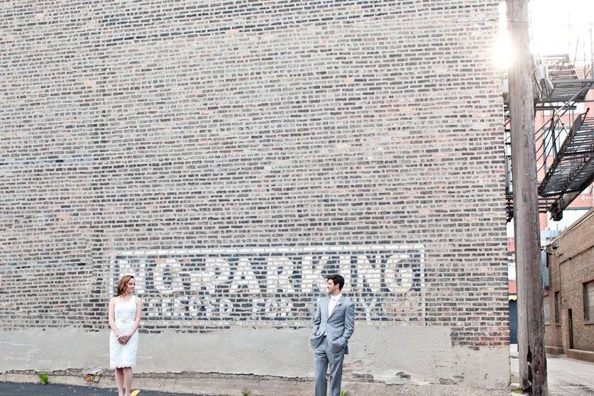 Cara and James bridal test shoot in the West Loop of Chicago, Illinois | Couples Portraits