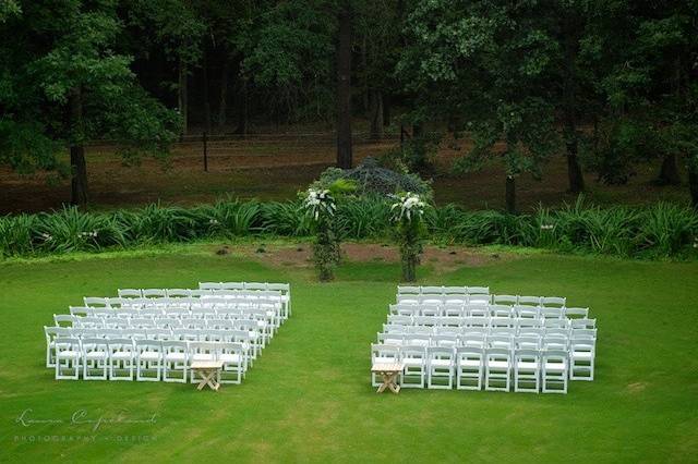 Wedding ceremony area set-up