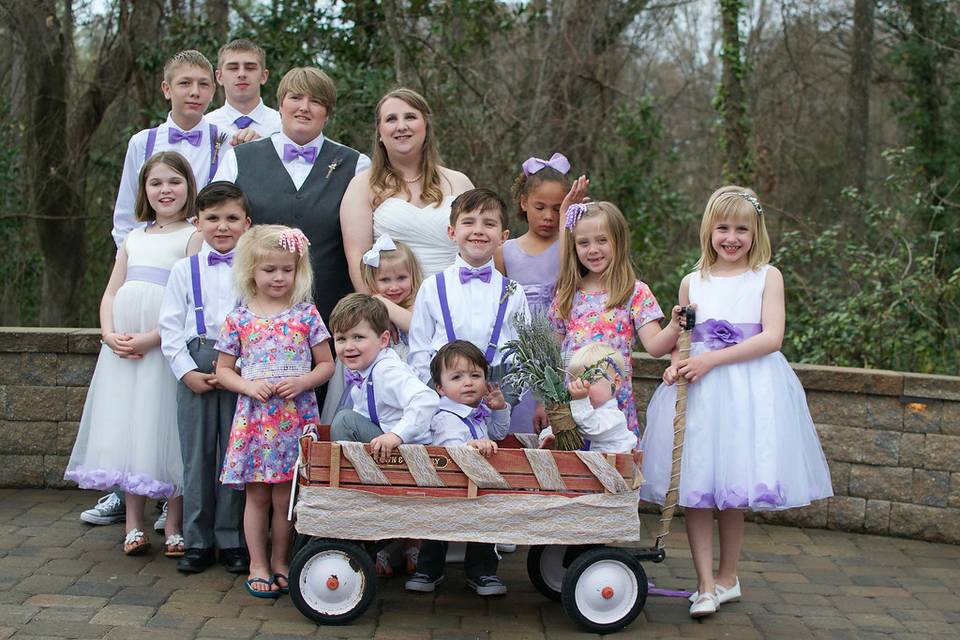 The bridal attendants