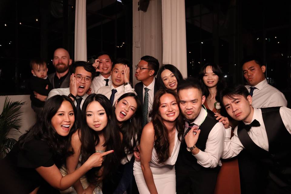 Wedding with their backdrop