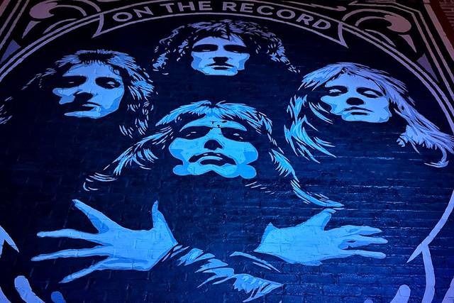 Obey Queen mural on our patio