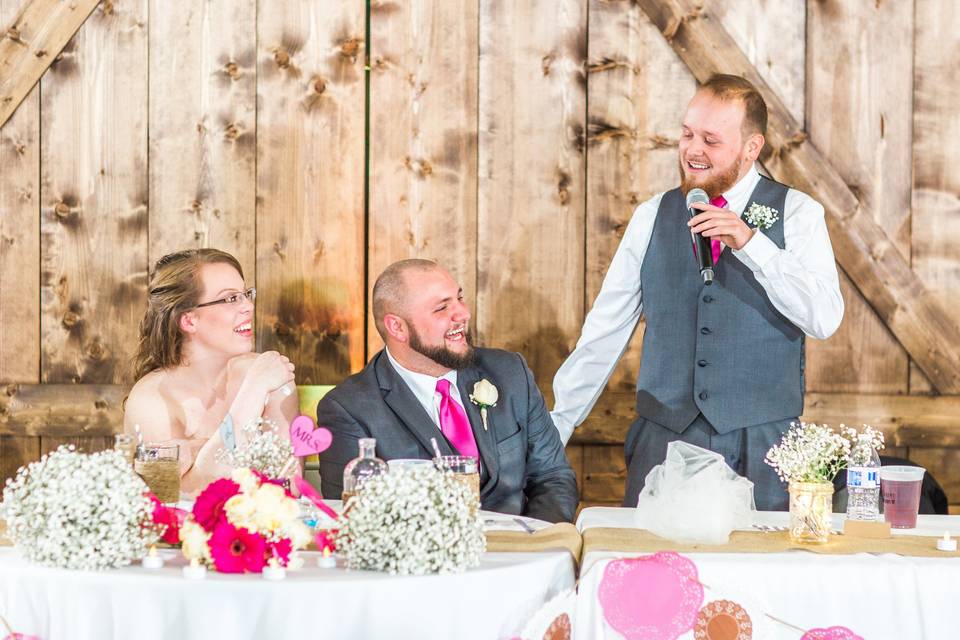 Best man giving a toast