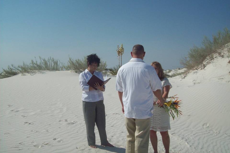 Sandy beach ceremony