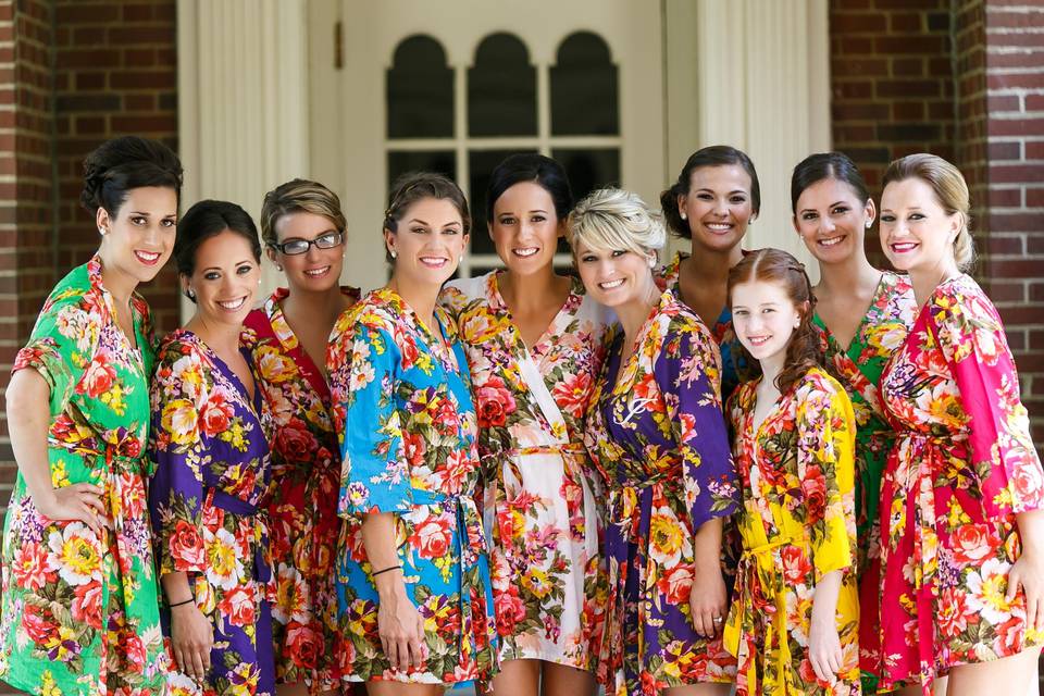 The bride with her bridesmaids