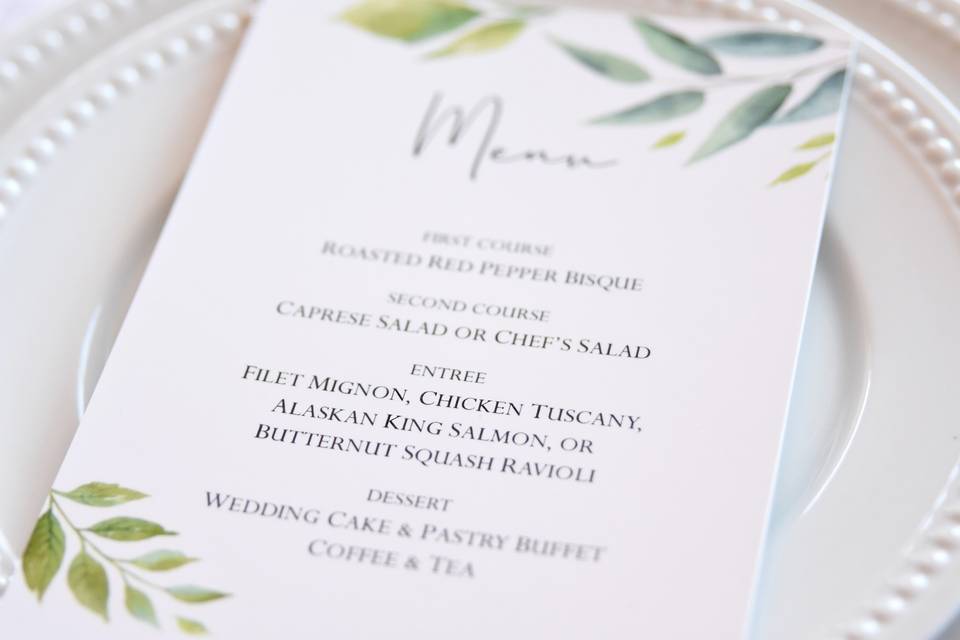 Menu Cards