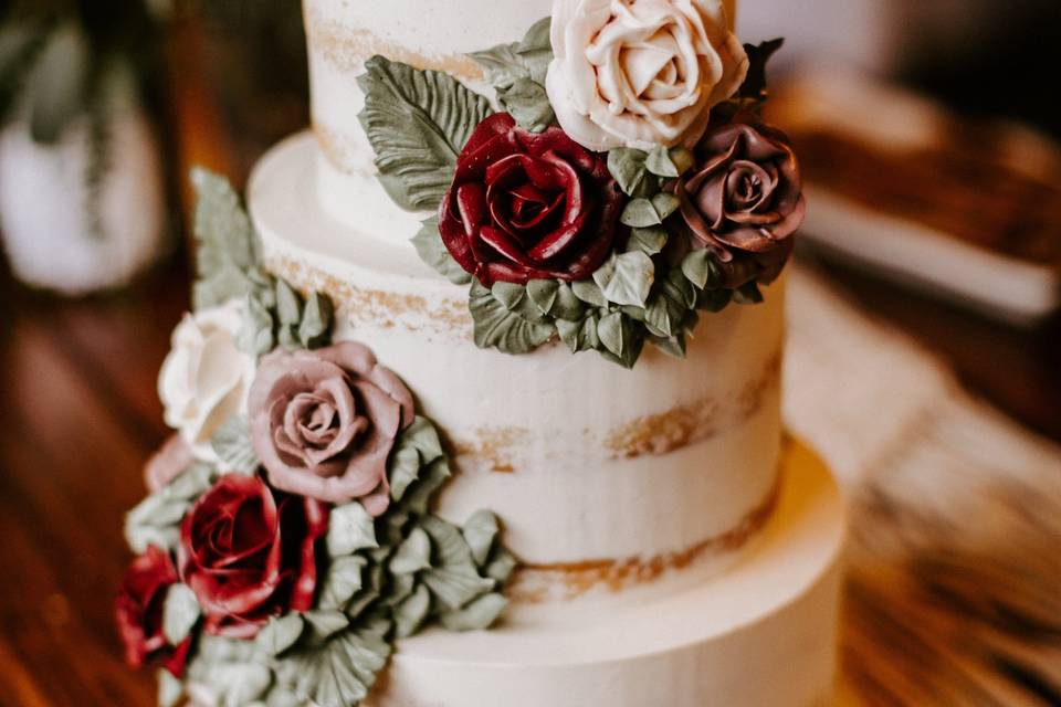Buttercream Roses and Leaves