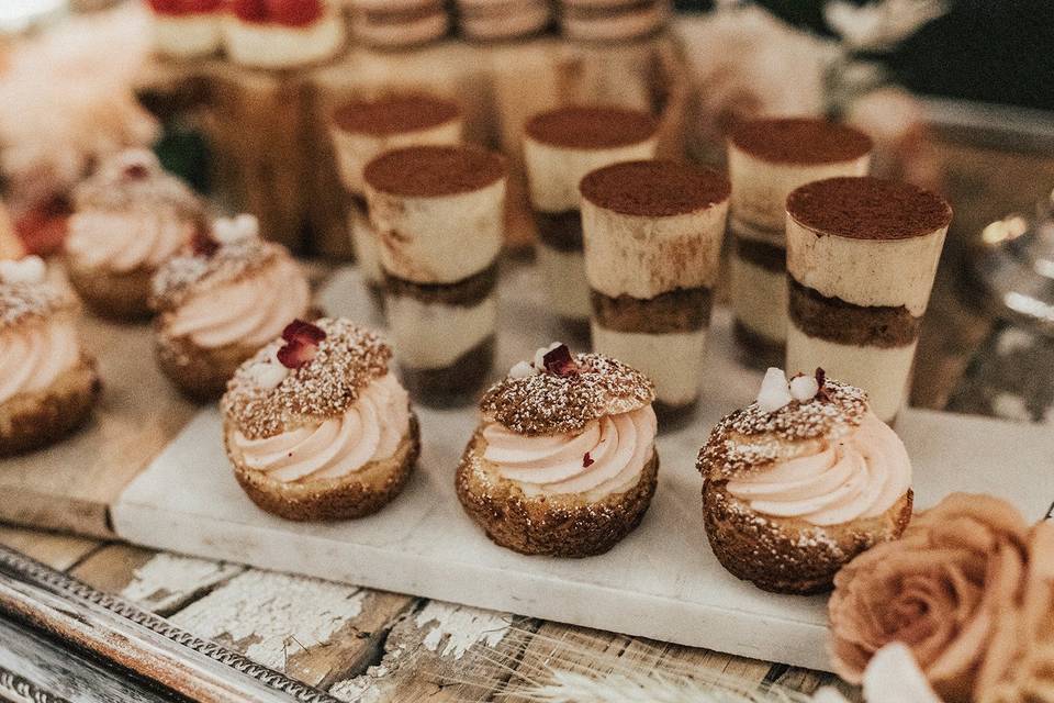 Cream puffs + dessert cups