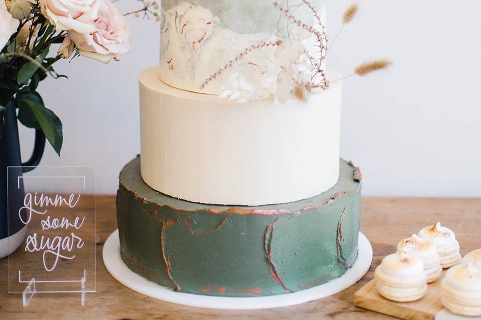 Marbled & textured buttercream