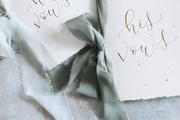 Sage and gold wedding vows