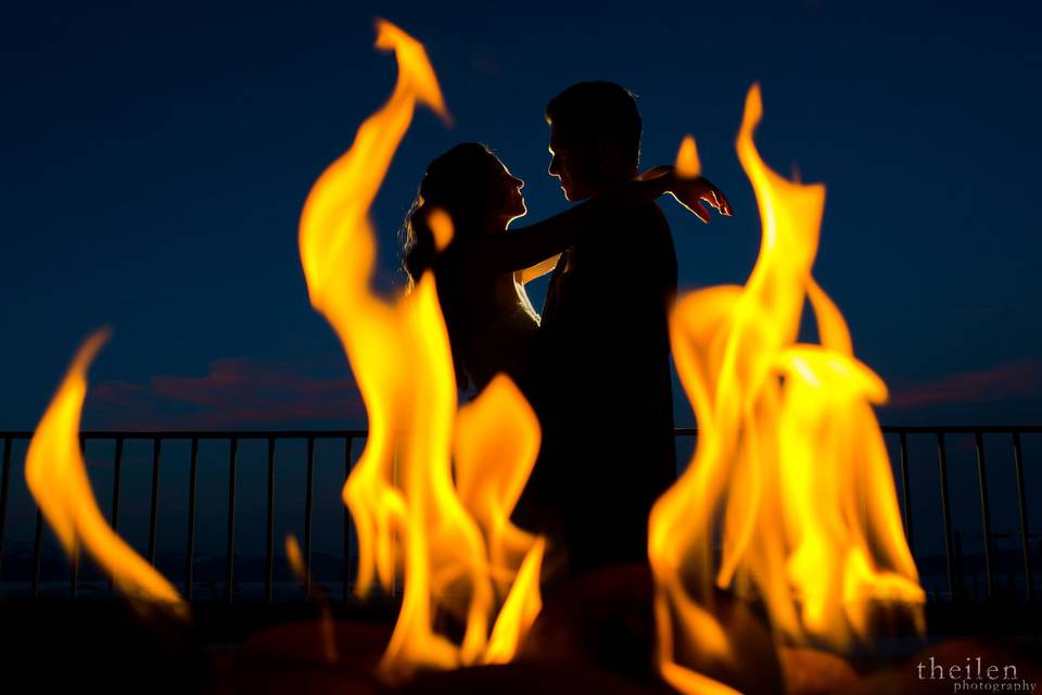Silhouettes in the flames