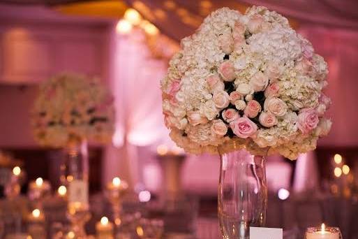 Table setup with centerpiece