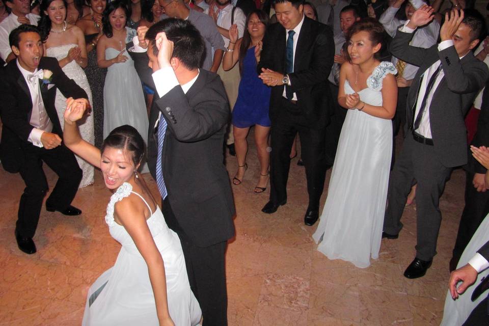 On the dance floor