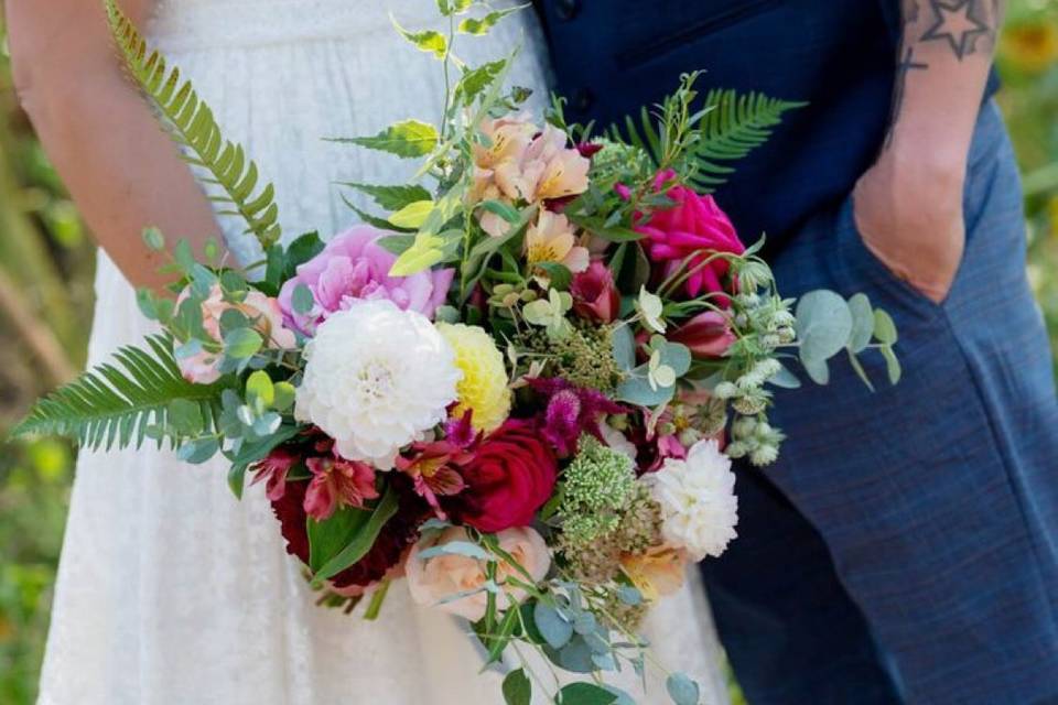 Colorful bridal bouquet