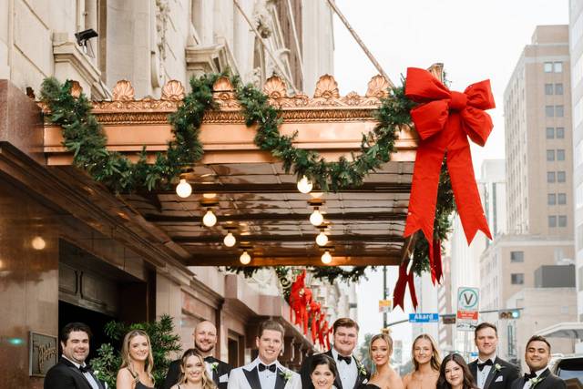 Festive wedding party